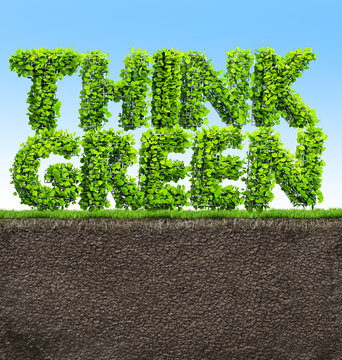 think green concept 3D illustration
