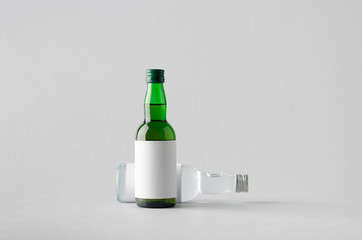 Miniature Spirits/Liquour Bottle Mock-Up - Two Bottles. Blank La