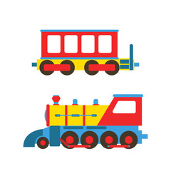Toy train vector illustration.