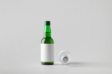 Miniature Spirits/Liquour Bottle Mock-Up - Two Bottles. Blank La