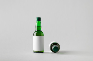 Miniature Spirits/Liquour Bottle Mock-Up - Two Bottles. Blank La