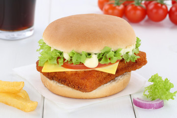 Fischburger Fisch Burger Backfisch Hamburger Menu Menü Menue Ge