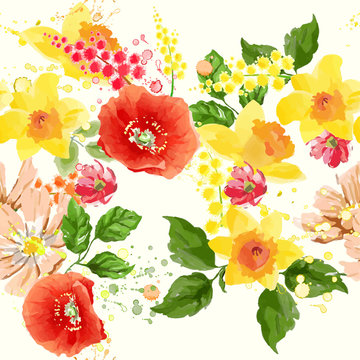 Watercolor Flower seamless
