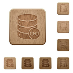Joined database tables wooden buttons