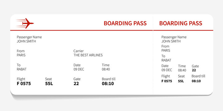 Red boarding pass