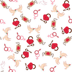Valentine Day seamless pattern vector illustration