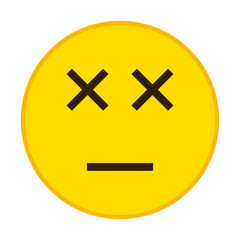 Fototapeta premium Dead emoticon vector illustration.