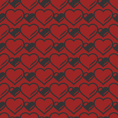 Heart shaped seamless pattern. Vector illustration.