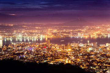 Obraz premium George Town city view from Penang Hill