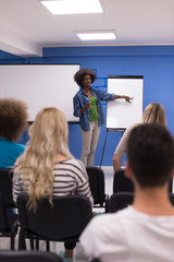 Black woman Speaker Seminar Corporate Business Meeting Concept
