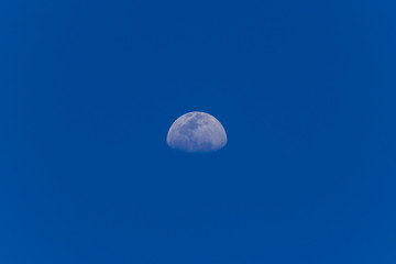 Closeup of the moon in the southern hemisphere in Argentina