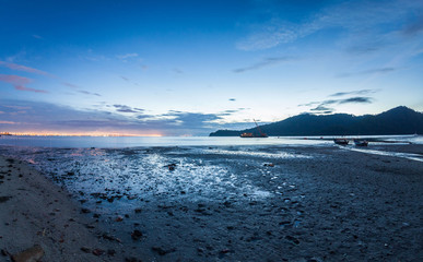 Mud texture with landscape view for background