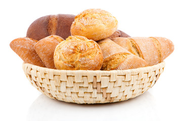 fresh bun on a white background