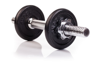 fitness black dumb-bell on white