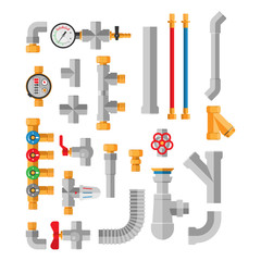 Pipes vector icons isolated.