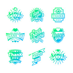 Fototapeta premium Thank you text lettering vector logo badge