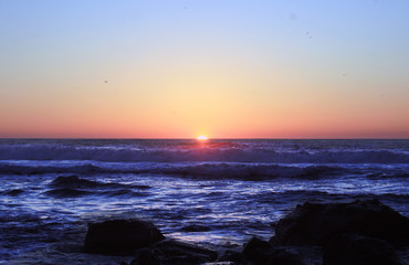 Purple Orange Ocean Sunset