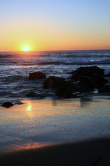 Fototapeta na wymiar Sunset Sand Shimmer Glow