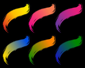 Fototapeta premium Watercolor grunge hand drawn paintbrush. Curved brush stroke