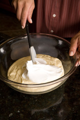 folding cream into mixture