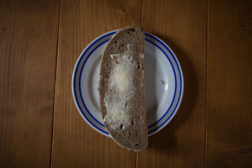 bread and butter on the table
