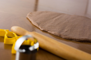 Preparing easter gingerbread cookies.