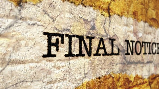 Final notice grunge concept