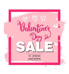 Valentines day sale background with heart. Vector illustration. Wallpaper, flyers, invitation, posters, brochure, banners