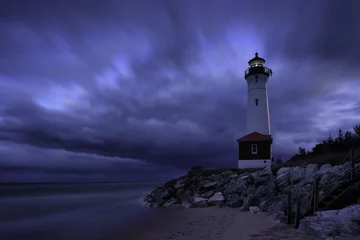 Deurstickers Crisp Point Lighthouse © Michael