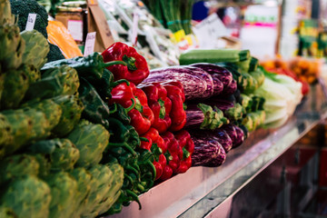 Different vegetables at the marketplace
