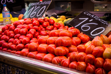 Fresh tomatoes at the market