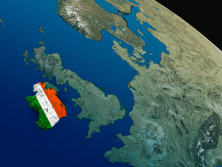 Flag of Ireland from space