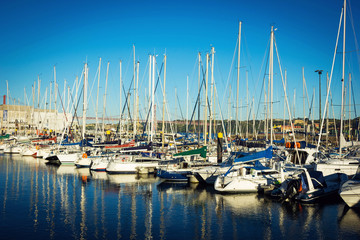 Fototapeta na wymiar Marina with yachts and boats
