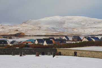 Winter scenery on Shetland Islands