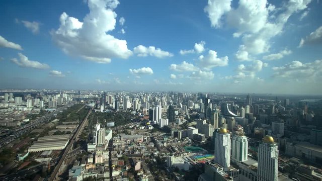 4K: time lapse, Bangkok city aerial view, Thailand