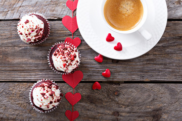 Red velvet cupcakes for Valentines day