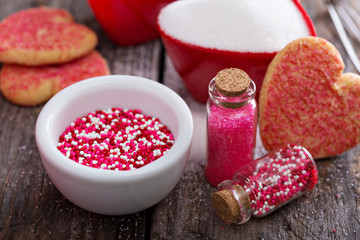 Sprinkles and cookies for Valentines day