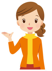 女性ポーズ　主婦　表情　案内