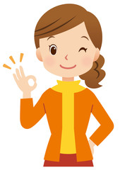 女性ポーズ　主婦　表情　オッケー