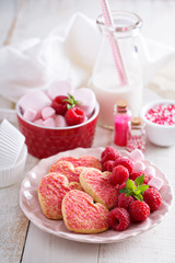 Valentines day heart shaped cookies