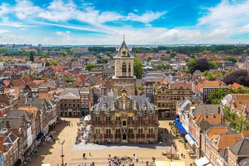 Fototapeta premium Panoramic view of Delft