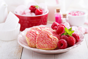 Valentines day heart shaped cookies