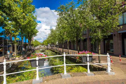 Canal in historical part of Delft