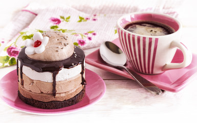 Cup of coffee and cake