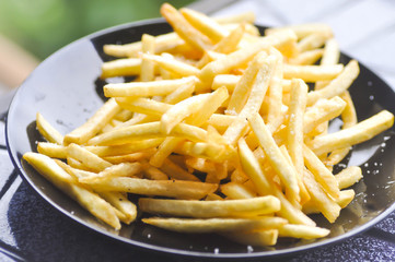 French fries with ketchup and mayonnaise
