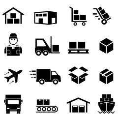 Shipping, distribution, cargo and logistics icons - 132553143