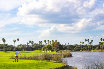 Young Golfer on Beautiful Golf Course
