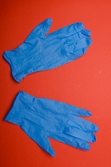 Blue mediacl hand glove