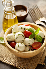 Fresh mozzarella marinated with herbs