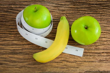 Banana length and apple male genital concept